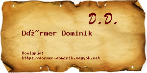 Dörmer Dominik névjegykártya